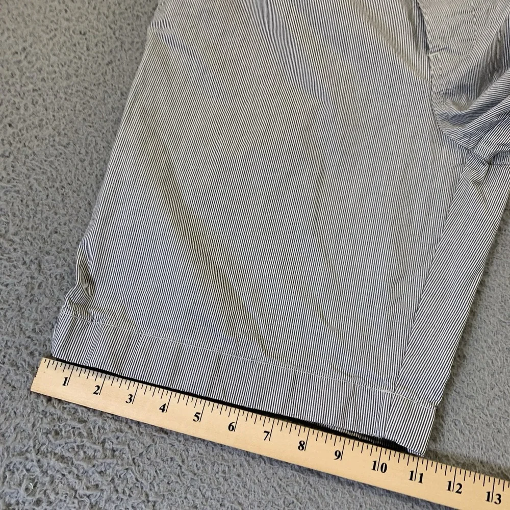 J. Crew Chino Shorts Mens 33 White Gray Stripe 10